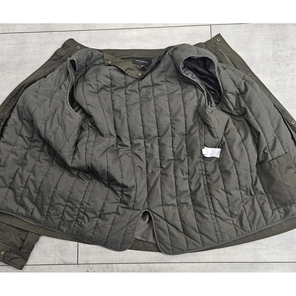Banana Republic WR Travel Jacket‎ Peat Green Mens Large Removable Vest Liner